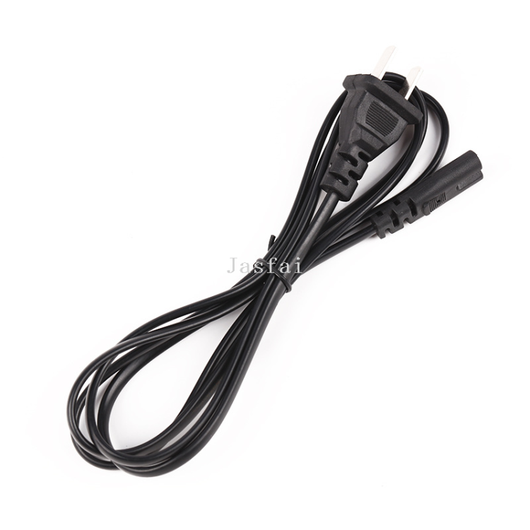 Factory wholesale 1.5-meter 2-flat plug 8-tail power cord two-hole power adapter 2*0.75 US standard two-plug