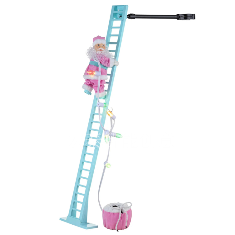 Pink ladder Christmas toys Christmas ornaments Christmas gifts Christmas ornaments Christmas music box Electric Christmas gifts Children's toys details Picture