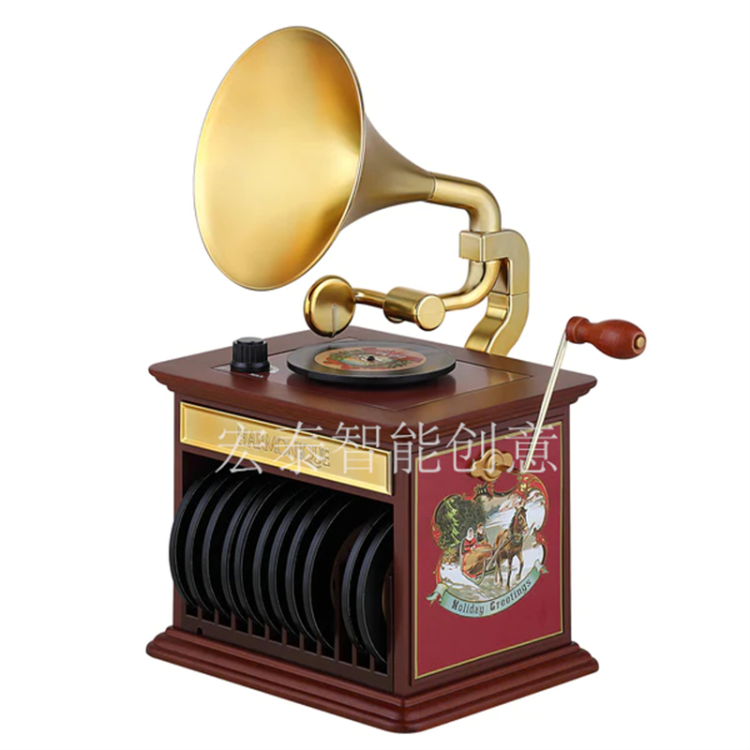 Wooden disc music box Christmas display Christmas gift Christmas decorations Christmas music box Item Picture