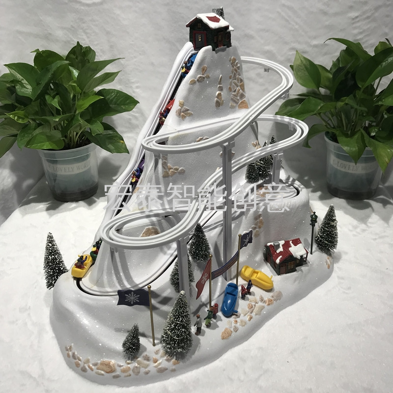 Cable car Snow Mountain Christmas supplies Christmas runway Christmas decorations Christmas gifts Christmas decorations Christmas music box details Picture