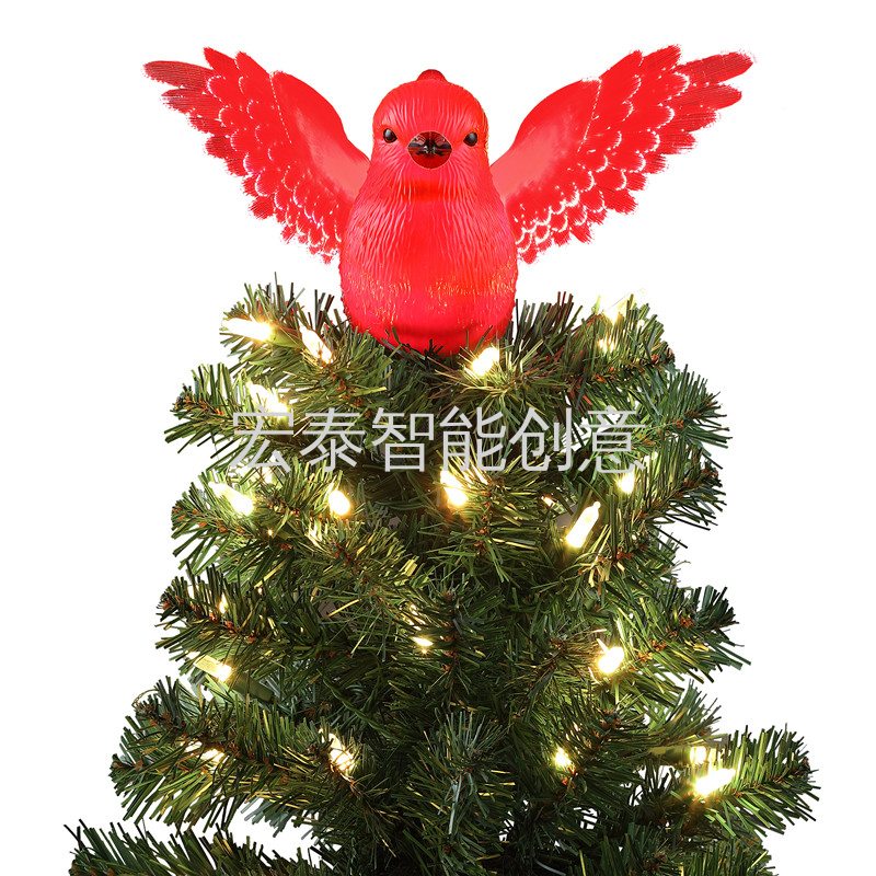 Redbird Tree Top Star Christmas supplies Wings Christmas ornaments Christmas gifts Christmas decorations Christmas music boxes Electric Christmas gifts Children's toys Electric wings full figure