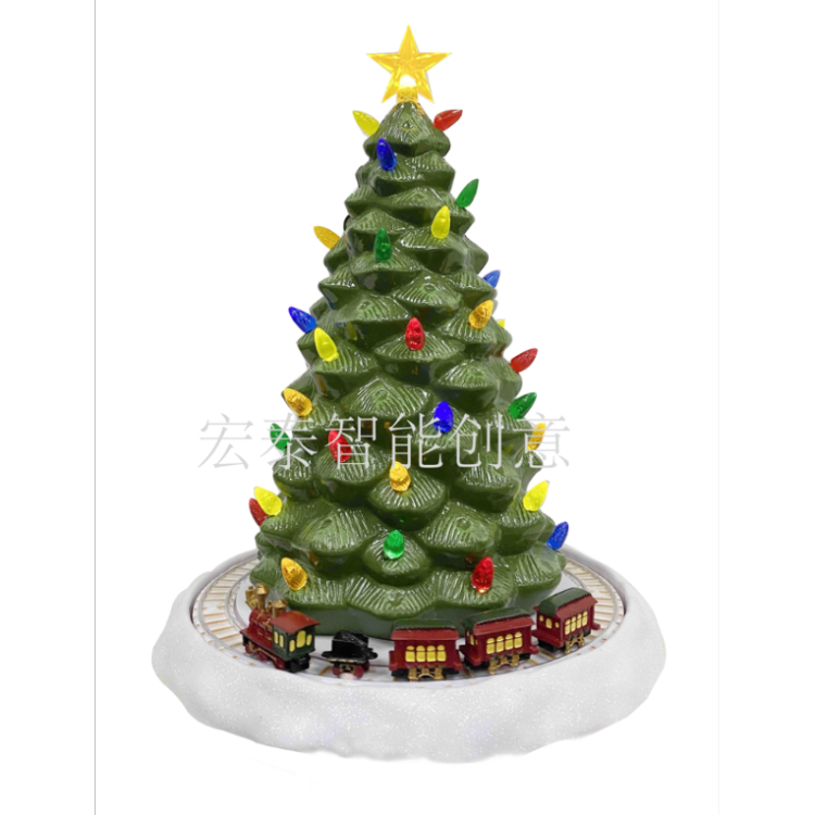 Rotating train, Christmas tree, Christmas supplies, Christmas ornaments, Christmas gifts, Christmas decorations, Christmas music boxes, Christmas toys full figure