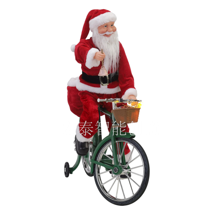 Santa Riding Bicycle Christmas Supplies Christmas Ornaments Christmas Ornaments Christmas Music Box Electric Christmas Gifts Children's Toys details Picture