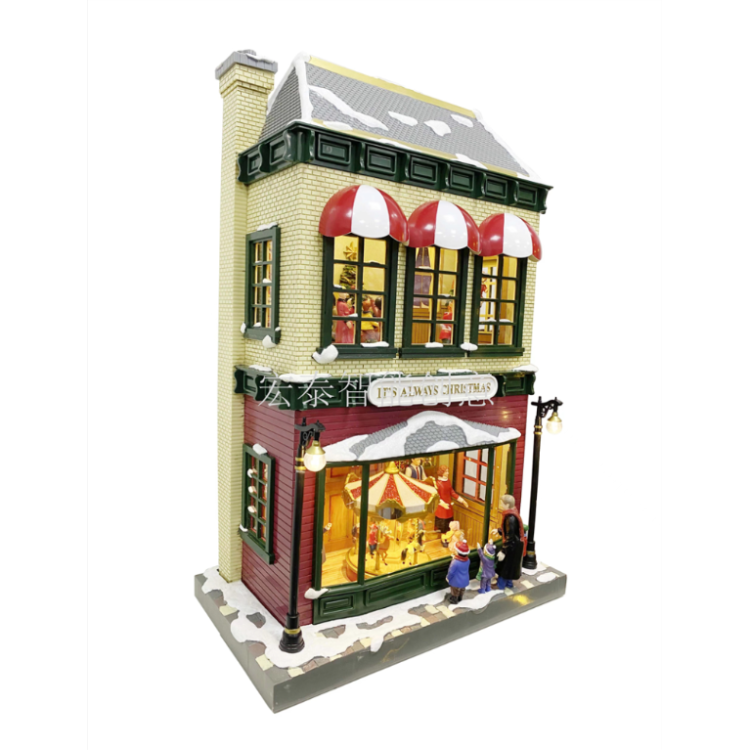 Christmas House Music box Christmas decorations Christmas gifts Christmas music box Specification drawing