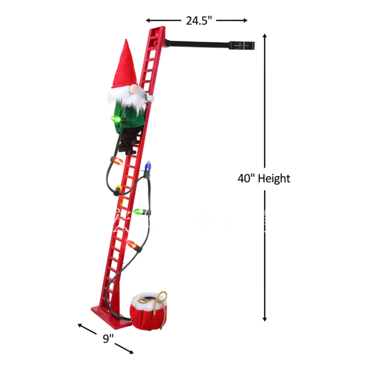 Ladder Santa Claus Christmas supplies Christmas ornaments Christmas gifts Christmas decorations Christmas music box Electric Christmas gifts Children's toys Specification drawing