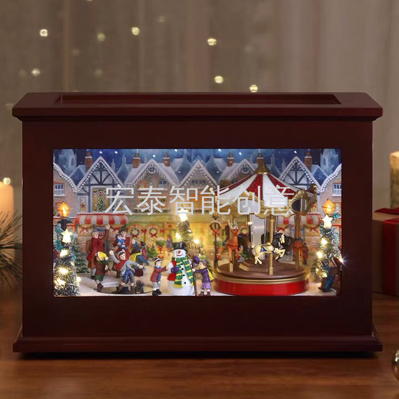 Rectangular Music Box Christmas Supplies Christmas Decorations Christmas Gifts Christmas Decorations Music Box Christmas Crafts details Picture
