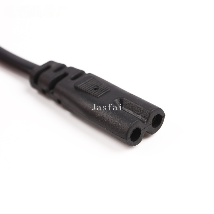 Factory wholesale 1.5-meter 2-flat plug 8-tail power cord two-hole power adapter 2*0.75 US standard two-plug Specification image