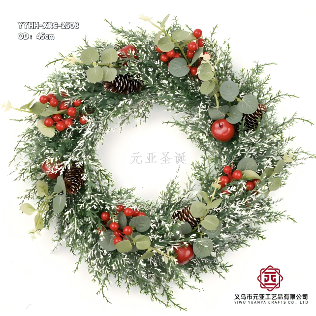 New Christmas wreath handicrafts, festival products, pendants and ornaments, 45cm factory direct sales, available in large quantities at reasonable prices