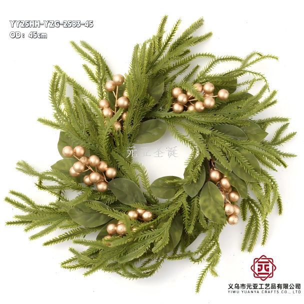 New Christmas wreath handicrafts, festival products, pendants and ornaments, 45cm factory direct sales, available in large quantities at reasonable prices
