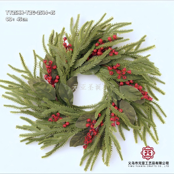 New Christmas wreath handicrafts, festival products, pendants and ornaments, 45cm factory direct sales, available in large quantities at reasonable prices