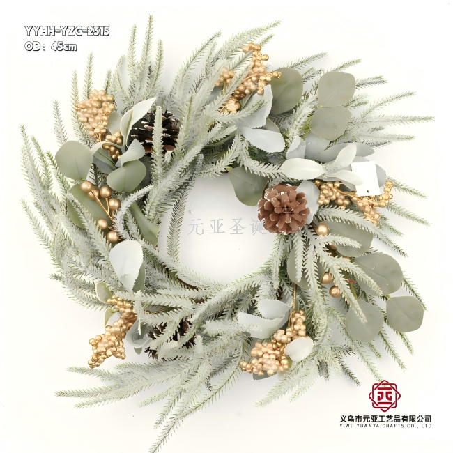 New Christmas wreath handicrafts, festival products, pendants and ornaments, 45cm factory direct sales, available in large quantities at reasonable prices