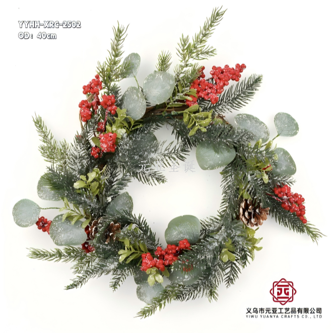 New Christmas wreath handicrafts, festival products, pendants and ornaments, 40cm factory direct sales, available in large quantities at reasonable prices