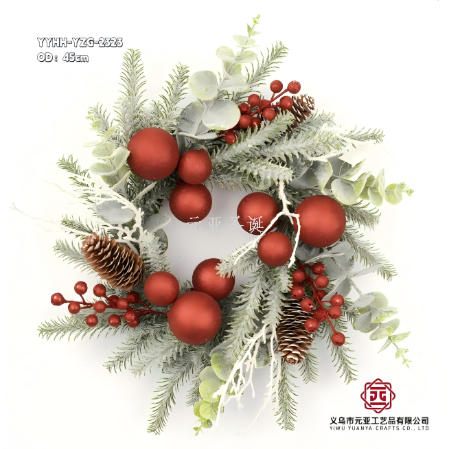 New Christmas wreath handicrafts, festival products, pendants and ornaments, 45cm factory direct sales, available in large quantities at reasonable prices