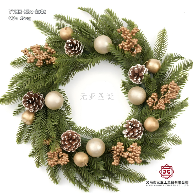 New Christmas wreath handicrafts, festival products, pendants and ornaments, 45cm factory direct sales, available in large quantities at reasonable prices
