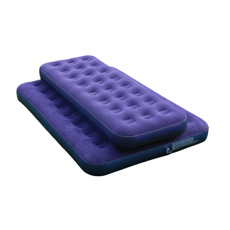Cross-border outdoor PVC air cushion bed, lazy person folding inflatable bed with thick velvet mattress, portable home camping inflatable Application Scenario