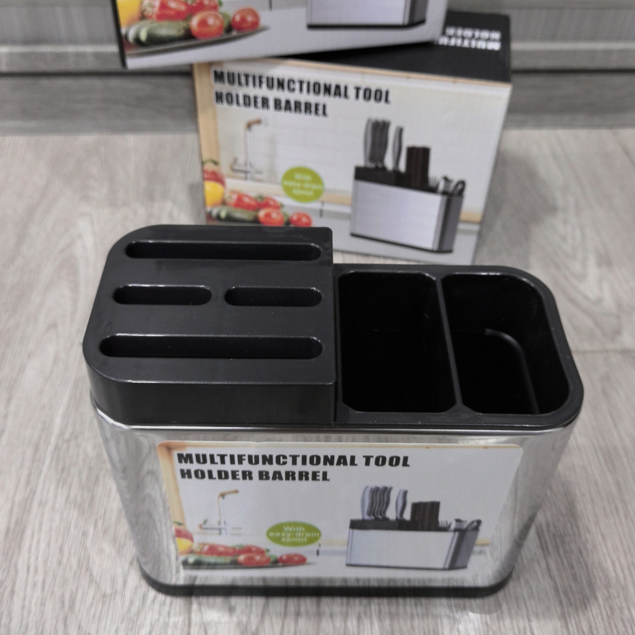 Household knife holders, chopstick racks, draining knife racks, daily cutlery holders, stainless steel storage, kitchen shelves details Picture