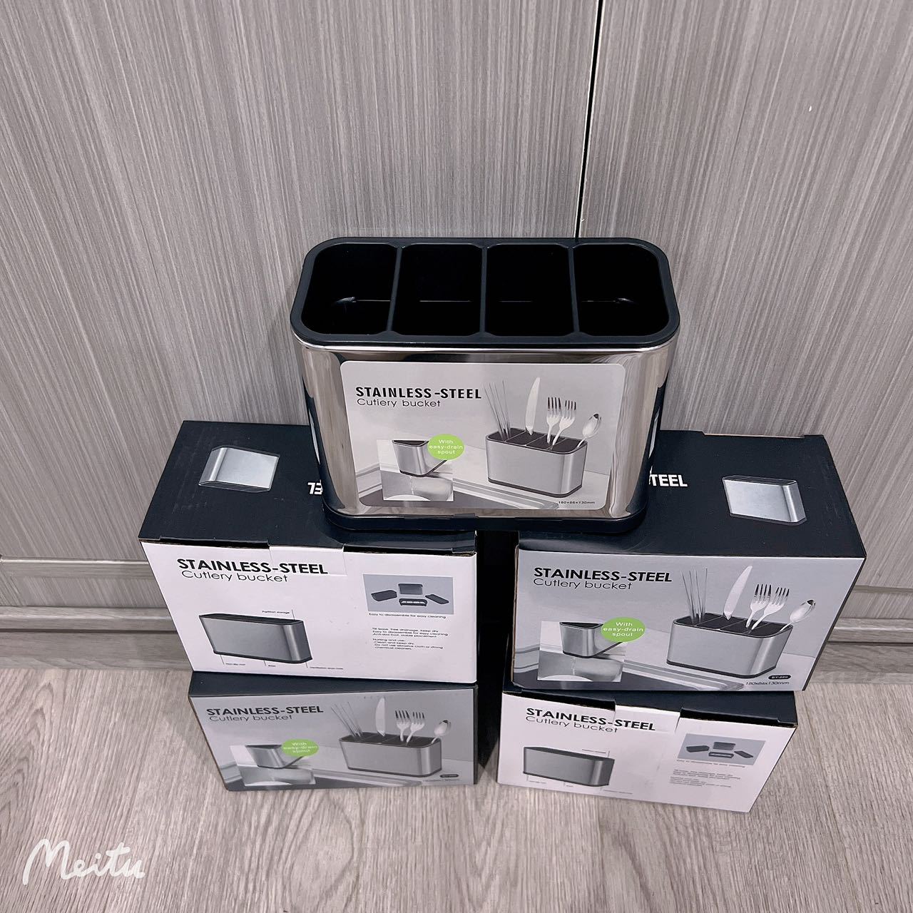 新款厨房不锈钢清洁沥水筷子收纳架 多功能厨具置物架细节图