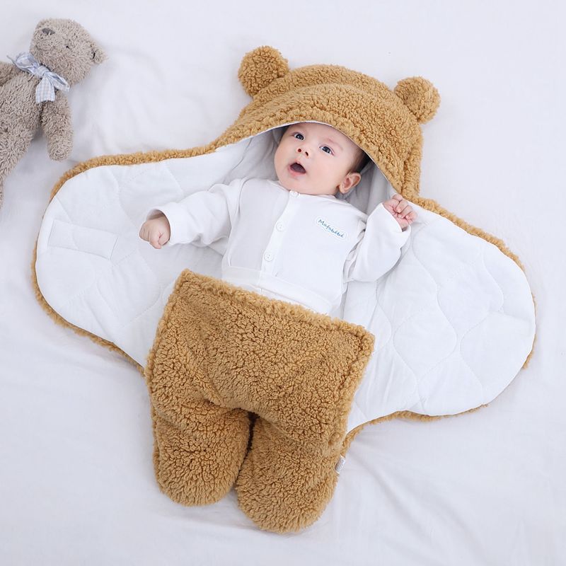 Thickened baby blanket for newborns in autumn and winter, baby sleeping bag, anti-startle, swaddling baby products Specification image