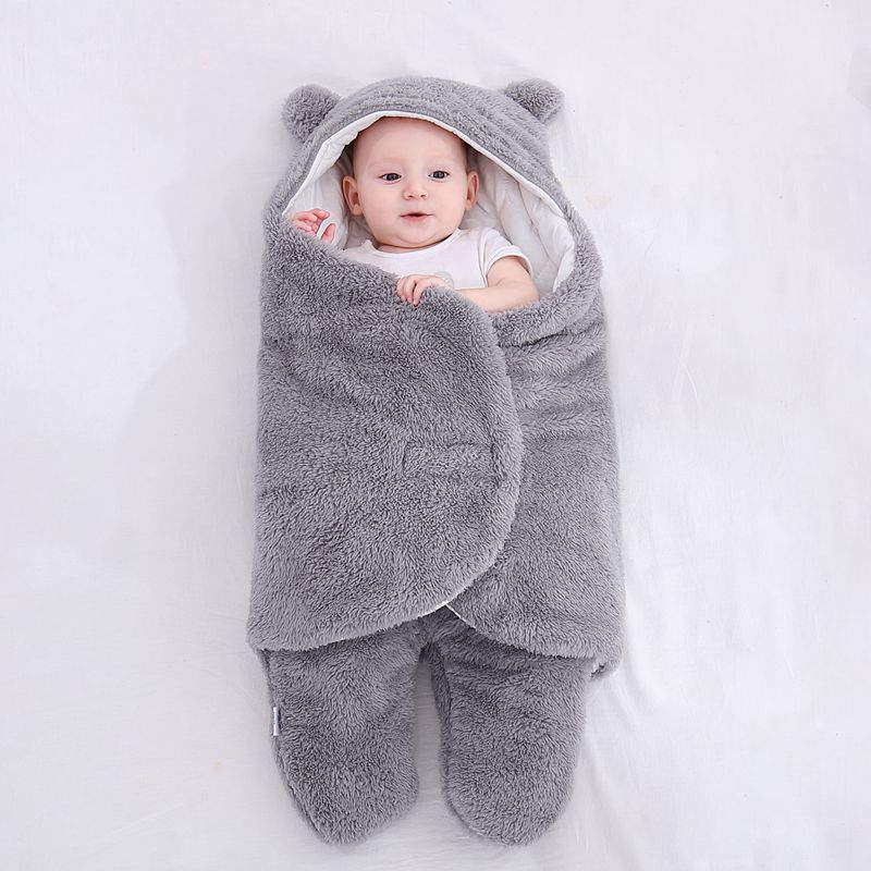 Thickened baby blanket for newborns in autumn and winter, baby sleeping bag, anti-startle, swaddling baby products Item Picture