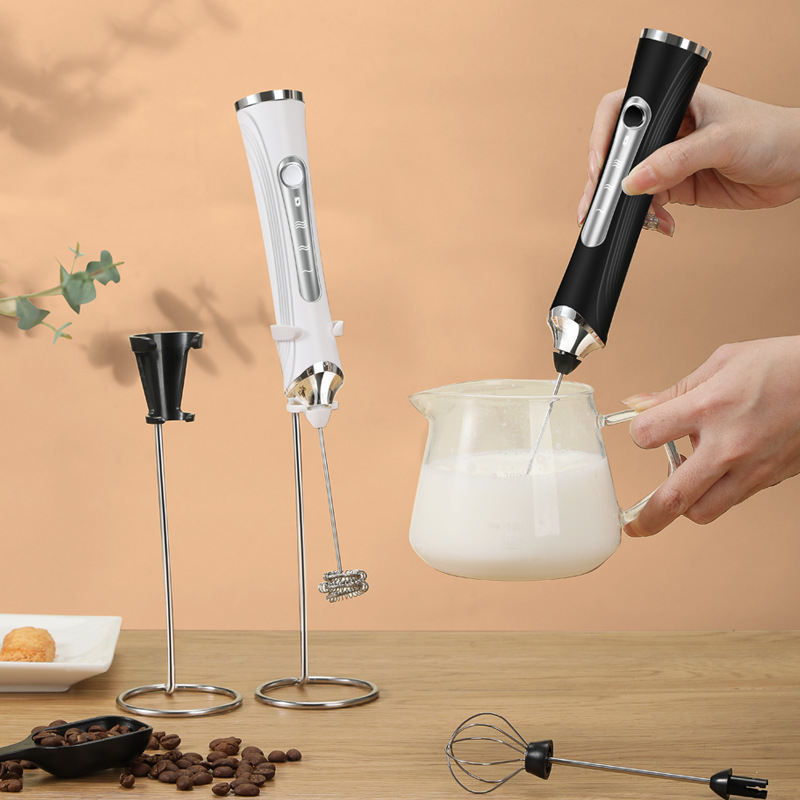 新款奶泡器家用电动奶泡机手持打蛋器咖啡打泡器牛奶搅拌器打奶器产品图