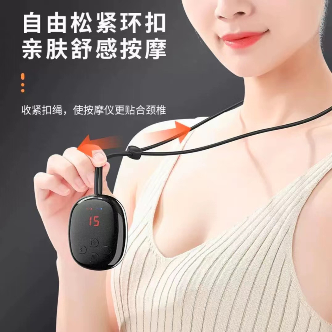 Cervical massager pendant, intelligent neck protection device, shoulder and neck massager, electric pulse neck hanging, portable for unblocking the spine details Picture