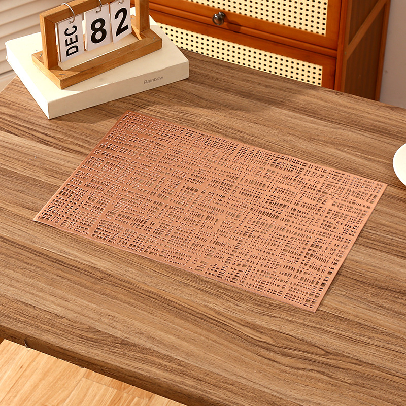 欧式长方形PVC餐垫咖啡隔热垫高级感简约轻奢餐厅隔热垫防水垫