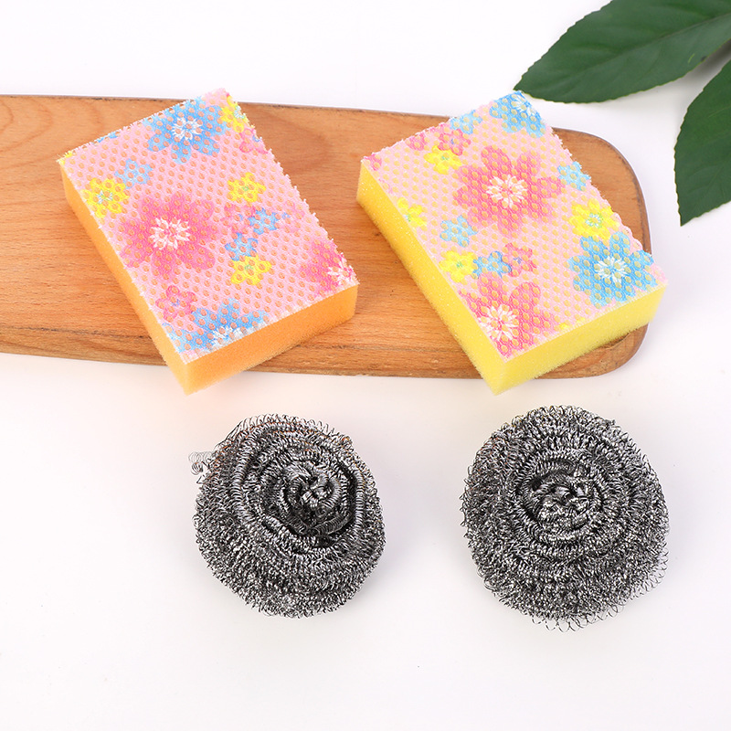 New kitchen household stainless steel wire ball cleaning sponge set cleaning and dishwashing products are supplied and wholesaled by the manufacturer Specification drawing