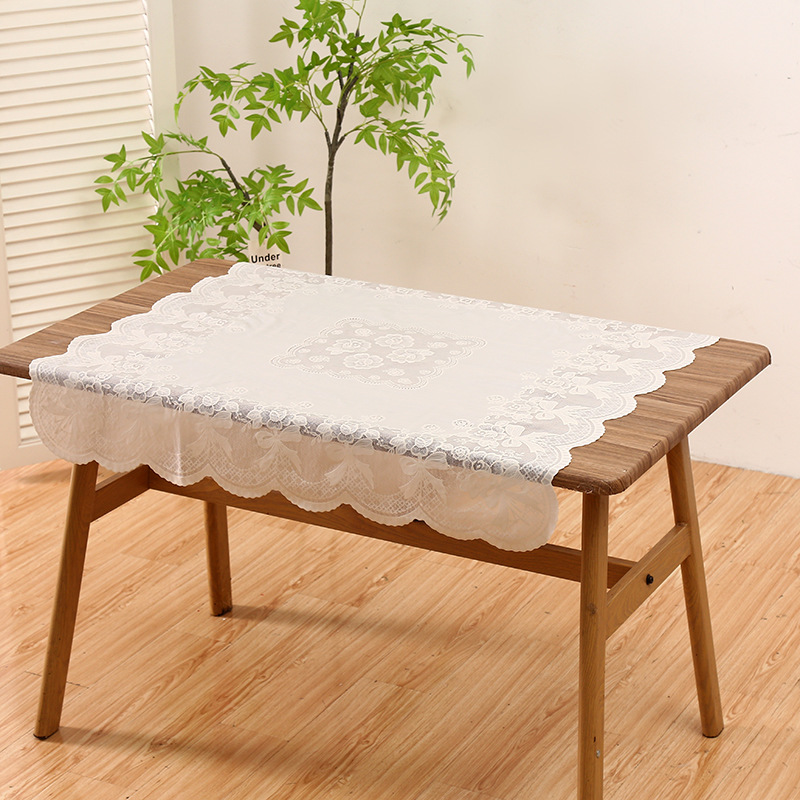 Alto nivel de encaje simple estilo de flor rectangular tela de mesa a prueba de polvo a prueba de aceite a prueba de agua mesa de café transfronteriza suministro directo Item Picture