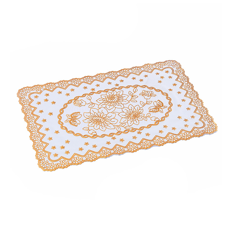 Cross-border gold-embossed PVC Western-style high-end European-style placemats, heat-resistant and waterproof coasters, oil-resistant and anti-slip tableware MATS, table MATS Application Scenario