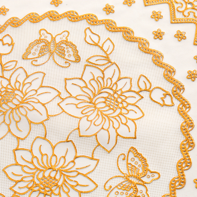Cross-border 30cmpvc placemats, perforated heat-resistant and heat-insulating MATS, household round anti-slip table MATS, coasters, Western placemats Specification image