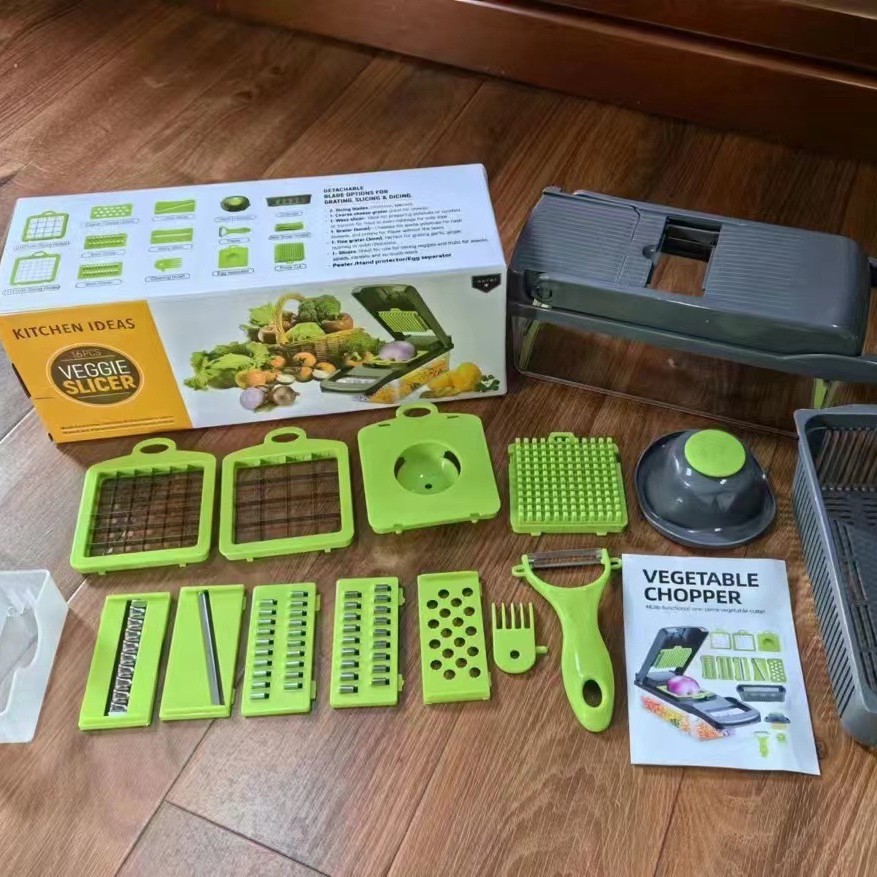 A 14-piece set of best-selling vegetable slicer, a multi-functional vegetable slicer, a potato slicer, and a multi-purpose slicer Item Picture