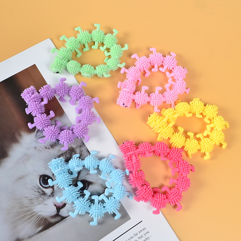 发泄解压毛毛虫面条拉拉乐手环减压触角毛毛虫手链新奇特摆摊玩具