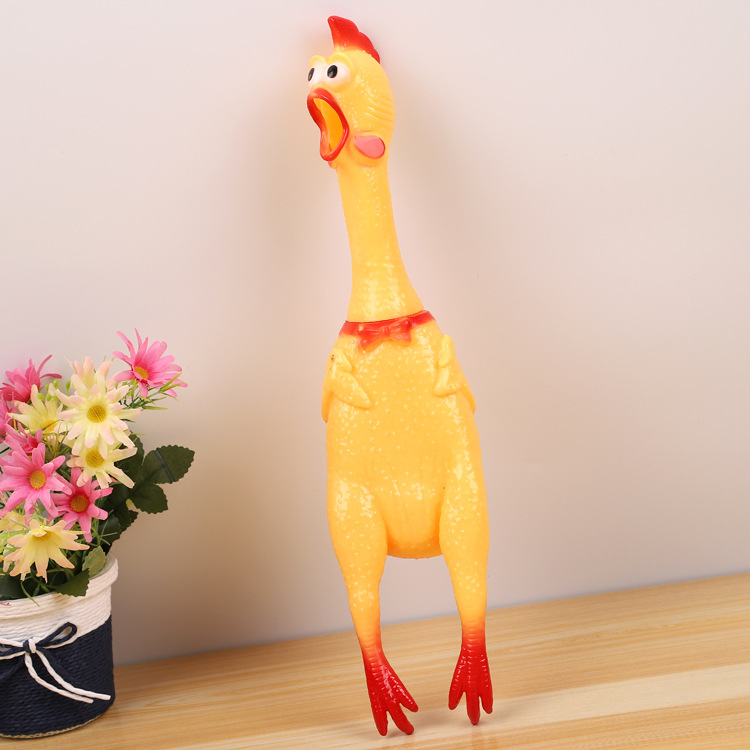 搪胶宠物玩具大号惨叫鸡发泄整蛊狗狗玩具发泄战斗大号惨叫鸡