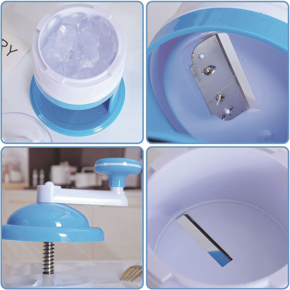 Cross-border household small mini ice crusher, manual fruit smoothie machine, hand-cranked shaved ice machine, children's DIY shaved ice maker Specification image