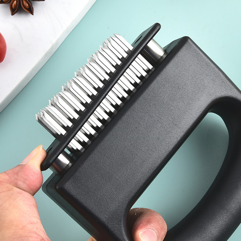 Household stainless steel meat tenderizer, 48-tooth meat tenderizer needle, steak tendon breaking magic tool, steak pater, barbecue meat tenderizer Specification image