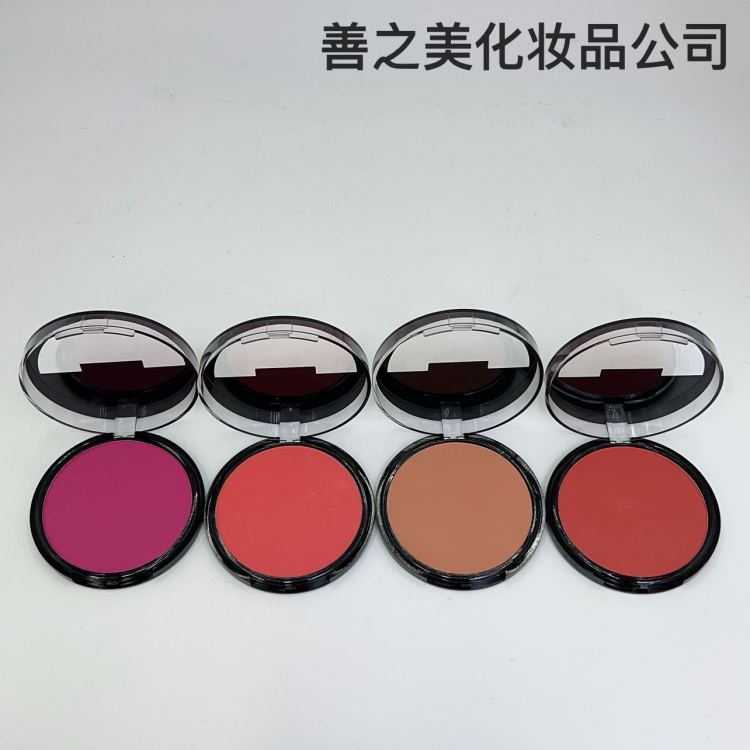 跨境美妆专供四色单层上色自然腮红盘