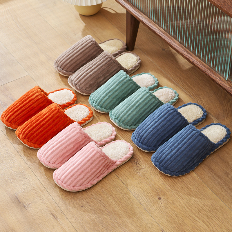 情侣棉拖鞋女厚底保暖防滑家居拖鞋男秋冬室内家用防滑软底月子鞋