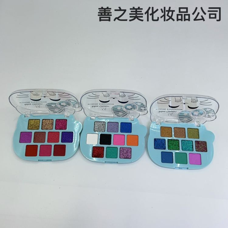 跨境美妆专供十二色蓝/粉珠光哑光眼影