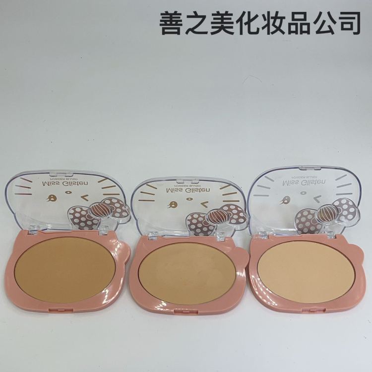 跨境美妆专供三色定妆粉饼