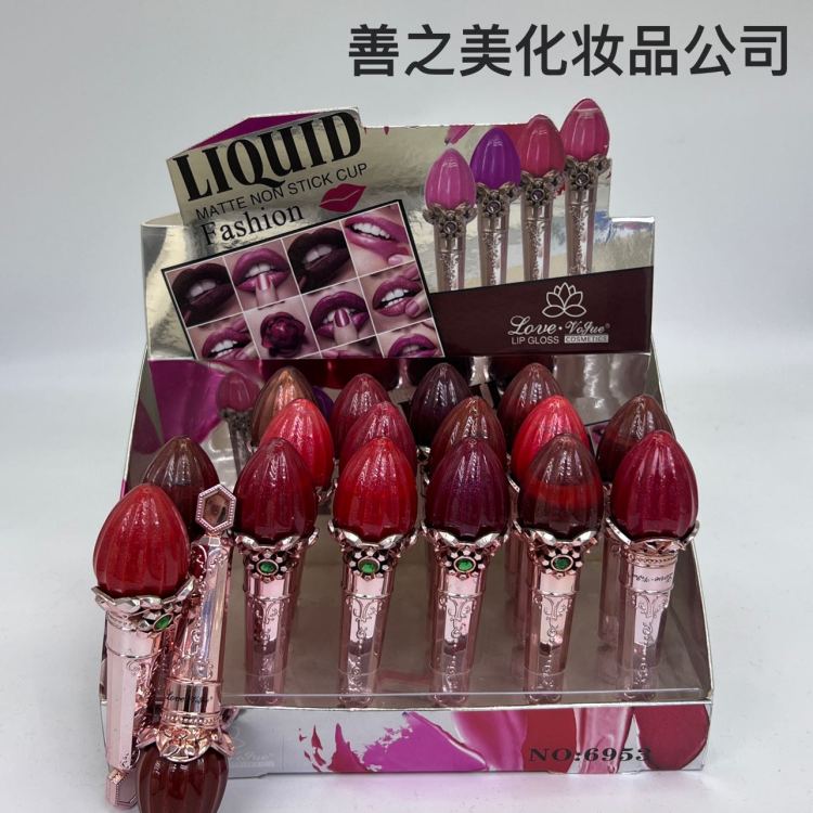跨境美妆专供六色不沾杯唇彩