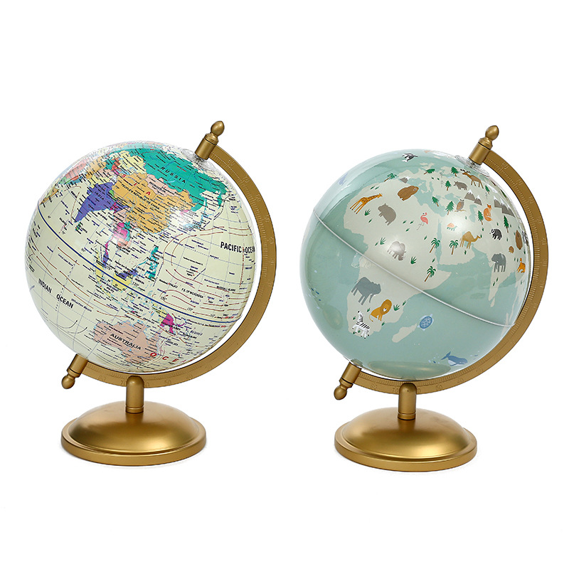20cm English gold stand teaching globe, Nordic high-definition student-specific office craft globe wholesale Application Scenario