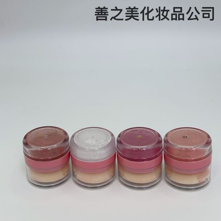 跨境美妆专攻四色带镜懒人高光修容哑光气垫胭脂粉腮红