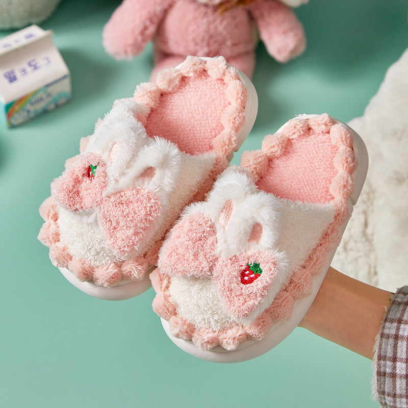 Wholesale of fleece children's cotton slippers, girls' cotton slippers, thickened warm and anti-slip children's slippers for indoor use in autumn and winter 2023 Item Picture