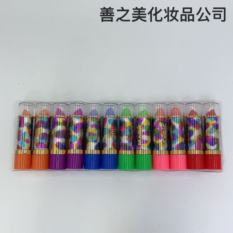 跨境美妆专供12支六色滋润保湿口红