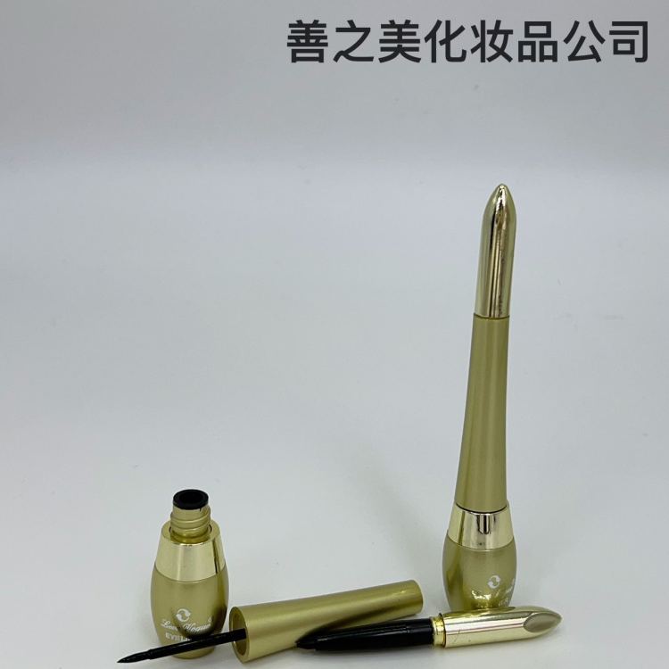 跨境美妆专供不晕染防水金管双头一头眼线一头眉笔