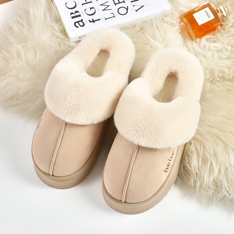 keke winter fleece and thickened cotton slippers Women's anti-slip and warm outerwear home slippers Winter indoor home cotton slippers Application Scenario