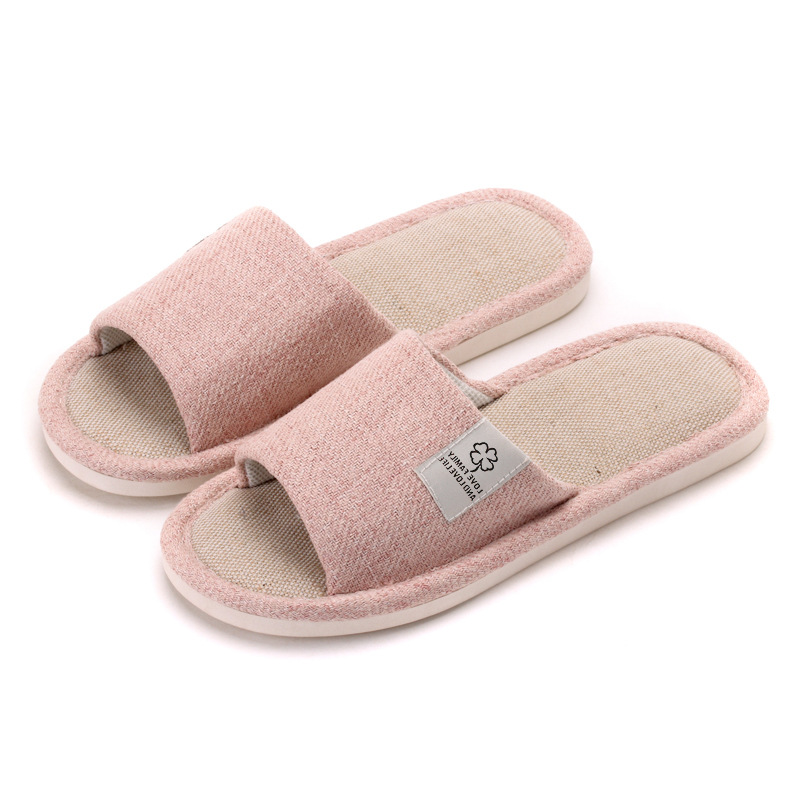 Factory direct sales of home linen slippers, women's indoor anti-slip and wear-resistant couple slippers, men's all-season floor slippers wholesale Item Picture