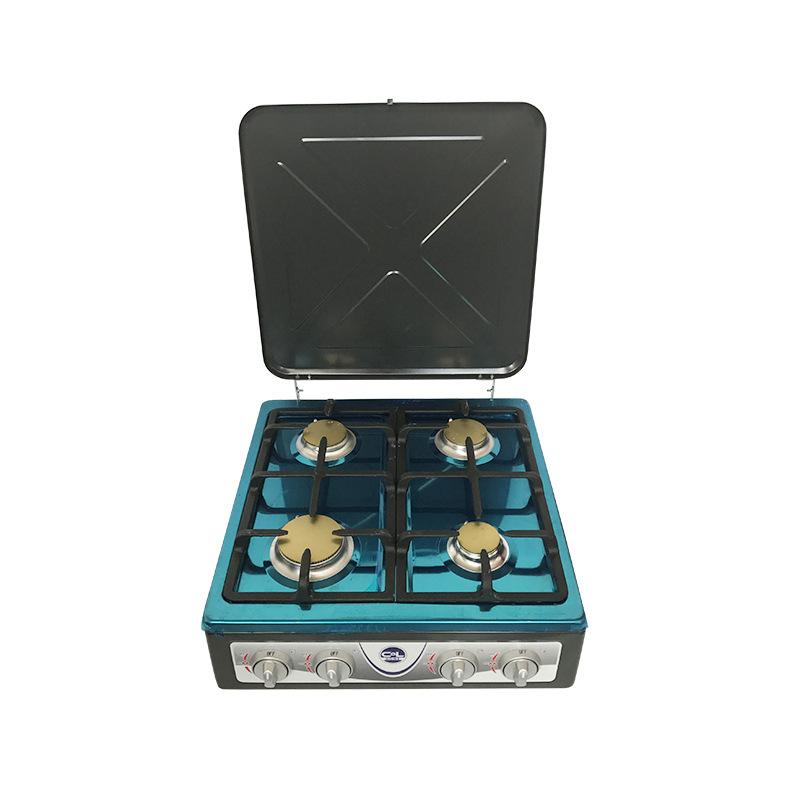 Customized European-style simple gas stove, multi-burner gas stove, household outdoor countertop, four-burner gas stove details Picture