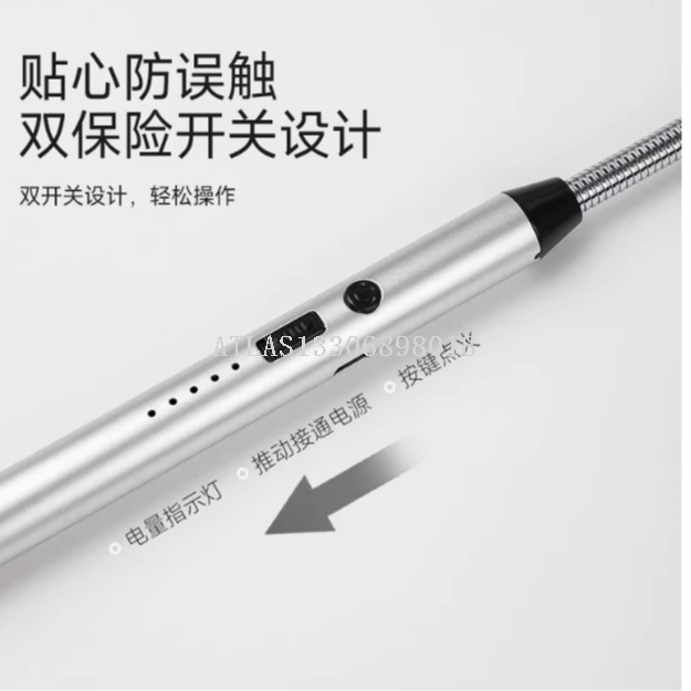 煤气灶脉冲点火器电子枪燃气灶打火机长手柄防风喷枪耐用充电电弧