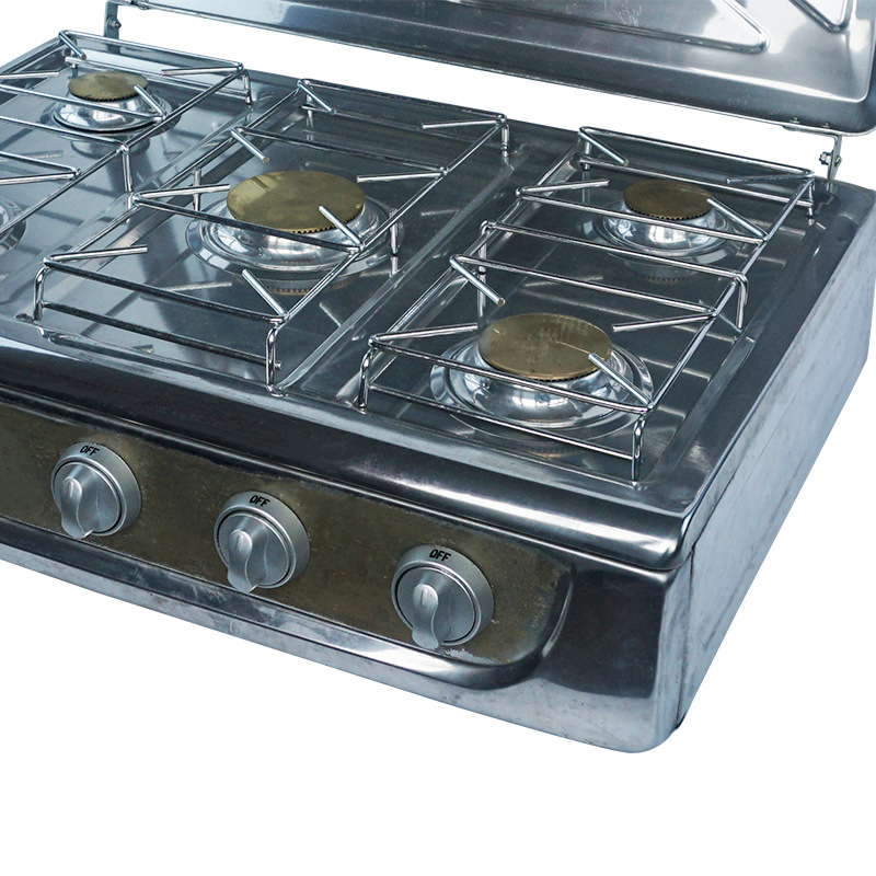 欧规出口简易五灶头 厂家直销不锈钢欧式欧化炉 煤气灶台式 燃气